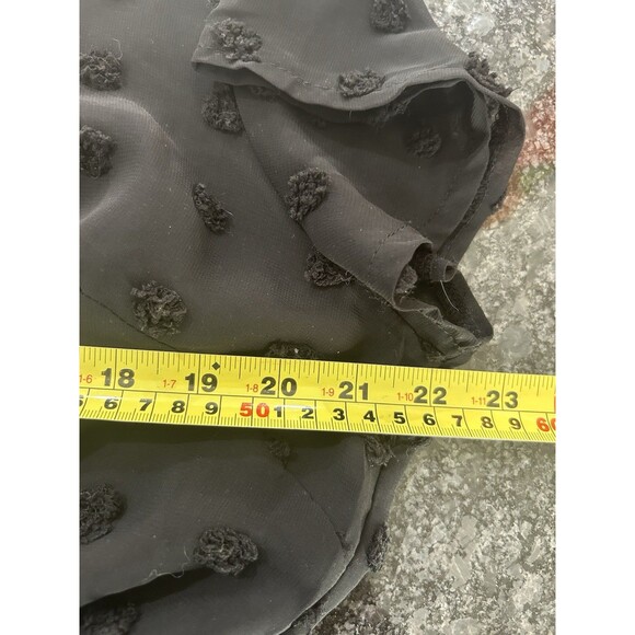 Women’s Black Dotted Swiss lined Size XL Romper Shortall Casual City Modern - Picture 7 of 8